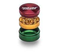Santa Cruz Shredder Molinillo de hierbas de metal con parte superior moleteada para un agarre más fuerte, 3 piezas grandes de 2.7 pulgadas (rasta)