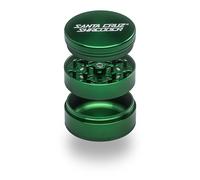 Santa Cruz Shredder Molinillo de hierbas de metal con parte superior moleteada para un agarre más fuerte, 3 piezas, tamaño grande, 2.7 pulgadas (verde)