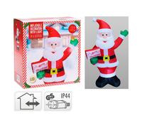 Basics Papá Noel inflable con luz LED de colores, 75 x 50 x 125 cm