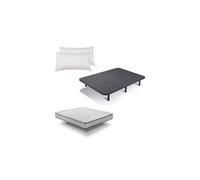 Santino Pack Colchón Pronature Basic + Base Tapizada con Patas + Almohada Fibra 105x190cm