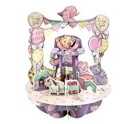 SANTORO Pirueta, Tarjeta De Felicitación 3D Pop Up - Bebé Niña - Para Niña, Primer Cumpleaños | Regalos De Baby Shower Para Niña | Tarjeta De Felicitaciones Bebé