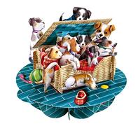 SANTORO Pirueta, Tarjeta De Felicitación Emergente 3D - Cachorros En Una Cesta - Tarjeta De Cumpleaños Para Perro Y Cachorro Para Ella, Él, Niños, Hija, Hijo | Nueva Tarjeta De Cachorro