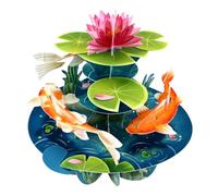SANTORO Tarjeta de piruetas - Carpa Koi, Jardín Acuático, Estanques, Peces, Naturaleza | Para hombres, Mujeres, Niños, Familia, Cumpleaños, Buena Suerte