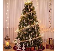 Sanwuta Kit de decoración colgante para árbol de Navidad, guirnalda de cristal de 50 pies, luces de hadas y alambre de hierro, 10 piezas de adornos de colibrí de acrílico transparente, decoración de