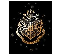 SaoTi Manta Coralina Harry Potter 120 x 150 CM, Escudo, Personajes, Diferentes Modelos y Colores (Escudo Fondo Negro)