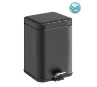 Sapho Accesorios de baño Gedy - Cubo de basura 5 l, Soft Close, negro mate 230914