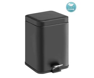 Sapho Accesorios de baño Gedy - Cubo de basura 5 l, Soft Close, negro mate 230914