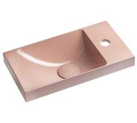 Sapho AGOS, lavabo de hormigón, 40x22 cm, para montaje a la izquierda o a la derecha, color rosa semi-brillante - AS40021