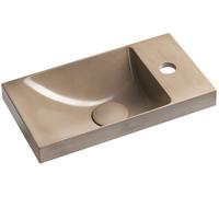 Sapho AGOS, lavabo de hormigón, 40x22 cm, para montaje en pared, lado izquierdo/derecho, acabado en arena, brillo medio - AS40014