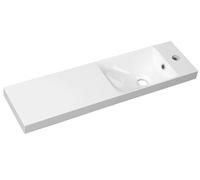 Sapho Agos - Lavabo de mueble 80x22 cm, con rebosadero, orificio para grifo Izq./Dch, blanco AS080