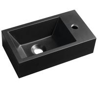 Sapho AMAROK, lavabo de encimera en mármol sintético "Gussmarmor", 40x22 cm, para montaje en la derecha, color mate