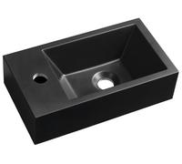 Sapho AMAROK, lavabo de encimera en mármol sintético "Gussmarmor", 40x22 cm, para montaje en la parte izquierda, color mate