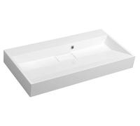 Sapho AMUR, mueble de lavabo de mármol sintético "Gussmarmor", incluye tapón de desagüe, 90x46 cm, sin orificio para el grifo, color blanco