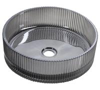 Sapho ANHELO: Lavabo de vidrio con diseño grabado, para encastrar. 39,5 cm, color