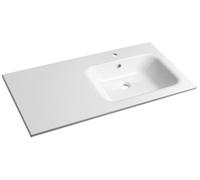 Sapho ARECA, mueble de lavabo de mármol sintético "Gussmarmor", 110x50 cm, para montaje en la parte derecha, color blanco