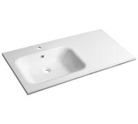 Sapho ARECA, mueble de lavabo de mármol sintético "Gussmarmor", 110x50 cm, para montaje en la parte izquierda, color blanco