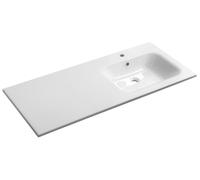 Sapho ARECA, mueble de lavabo de mármol sintético "Gussmarmor", 121x51,5 cm, para montaje a la derecha, color blanco