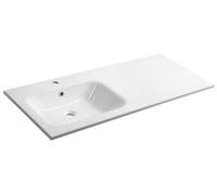 Sapho ARECA, mueble de lavabo de mármol sintético "Gussmarmor", 121x51,5 cm, para montaje en la parte izquierda, color blanco