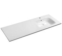 Sapho ARECA, mueble de lavabo de mármol sintético "Gussmarmor", 141x51,5 cm, para montaje en la derecha, color blanco
