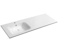 Sapho ARECA, mueble de lavabo de mármol sintético "Gussmarmor", 141x51,5 cm, para montaje en la parte izquierda, color blanco