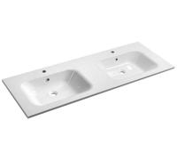 Sapho ARECA, mueble doble lavabo de mármol artificial, 141x51,5 cm, blanco