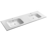Sapho ARECA, mueble doble lavabo de mármol artificial, 161x51,5 cm, blanco