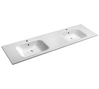 Sapho ARECA, mueble doble lavabo de mármol artificial, 181x51,5 cm, blanco