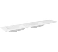Sapho Aruba lavabo 250x51.5 cm rectangular para mueble-doble blanco mate AR250-B2L