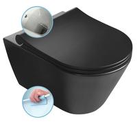 Sapho Avva taza de inodoro con función de bidé suspendido sin reborde negro 100312-110