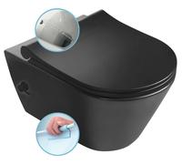 Sapho Avva - inodoro suspendido con ducha de bidé Rimless, negro mate 100315-110