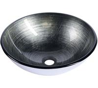 Sapho Beauty lavabo 42x42 cm circular sobre encimera gris/piedra-plata brillante 2501-20