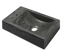 Sapho Blok - Lavabo 40x22 cm, grifería izquierda, sin rebosadero, antracita 2401-38