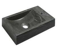 Sapho Blok - Lavabo 40x22 cm, orificio para grifo a la derecha, sin rebosadero, antracita 2401-28