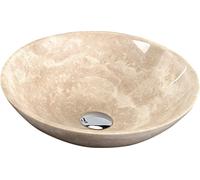 Sapho, modelo BLOK 1. Lavabo de piedra. Diámetro: 40 cm. Travertino beige pulido