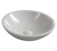 Sapho BLOK: Lavabo encimera. 40 cm, blanco, mármol pulido