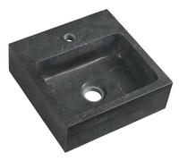Sapho Blok - Lavamanos 300x300 cm, sin rebosadero, orificio para grifo, antracita 2401-29