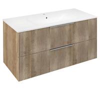 Sapho Cirasa - Mueble para lavabo 100x52x46 cm, 2 cajones, roble Alabama strip CR100-2322