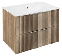 Sapho Cirasa - Mueble para lavabo 70x52x46 cm, 2 cajones, roble Alabama strip CR701-2322