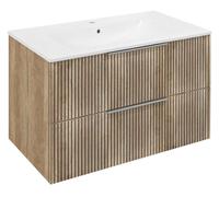 Sapho Cirasa - Mueble para lavabo 80x52x46 cm, 2 cajones, roble Alabama strip CR801-2322