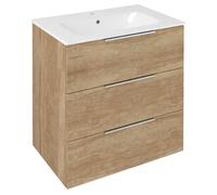 Sapho Cirasa - Mueble para lavabo de 70x75x46 cm, 3 cajones, roble alabama. CR731-2222