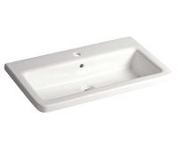 Sapho City - Lavabo, 80x45 cm, con rebosadero, orificio para grifo, blanco KE080