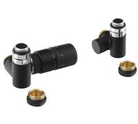 Sapho Corner Combi - Kit termostático de conexión de válvulas, izquierda, negro mate CP3021BS