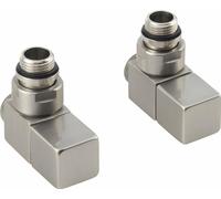 Sapho CUBE, conjunto de válvula de conexión, forma cuadrada, acero inoxidable cepillado