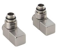 Sapho Cube - Juego de conexión para válvulas manuales de esquina, acero inoxidable cepillado CP4510S