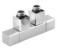 Sapho Cube Twin - Kit de conexión de válvulas para conexión central, paso 50 mm, cromo CP581S