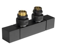 Sapho Cube Twin - Kit de conexión de válvulas para conexión central, paso 50 mm, negro mate CP581BS