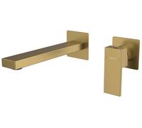 Sapho Cubemix - Grifo de lavabo empotrado, instalación de 2 orificios, con cuerpo, dorado mate CM008GB