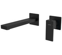 Sapho Cubemix - Grifo de lavabo empotrado, instalación de 2 orificios, con cuerpo, negro mate CM008B