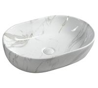 Sapho DALMA, lavabo de cerámica, 59x42 cm, estilo Carrara