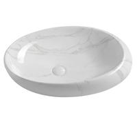 Sapho Dalma - Lavabo para encimera, 68x44 cm, sin agujero para grifo, sin rebosadero, carrara MM317
